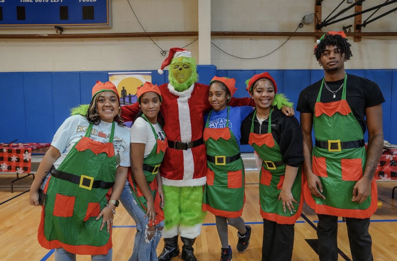 TPN volunteers and families at the Christmas toy distribution