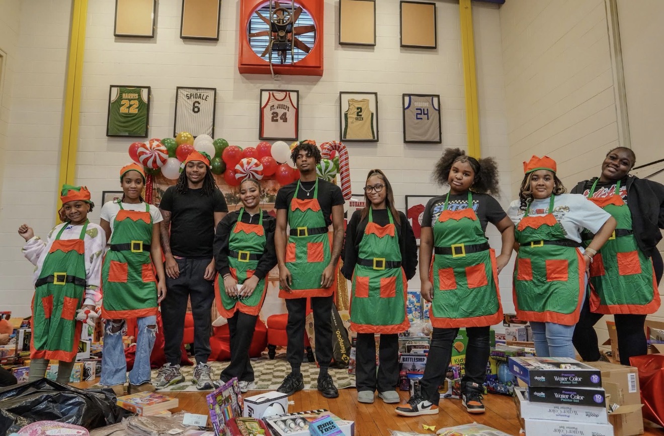 Children selecting toys at the TPN Christmas distribution